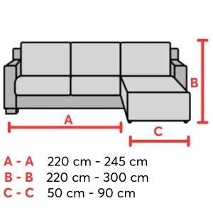 medidas forro para sofa en l derecho